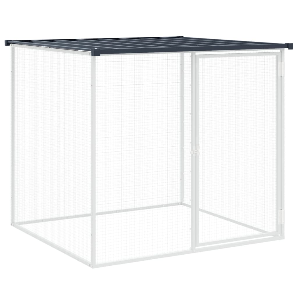 kyllingebur med tag antracit 203x98x90 cm galvaniseret stål