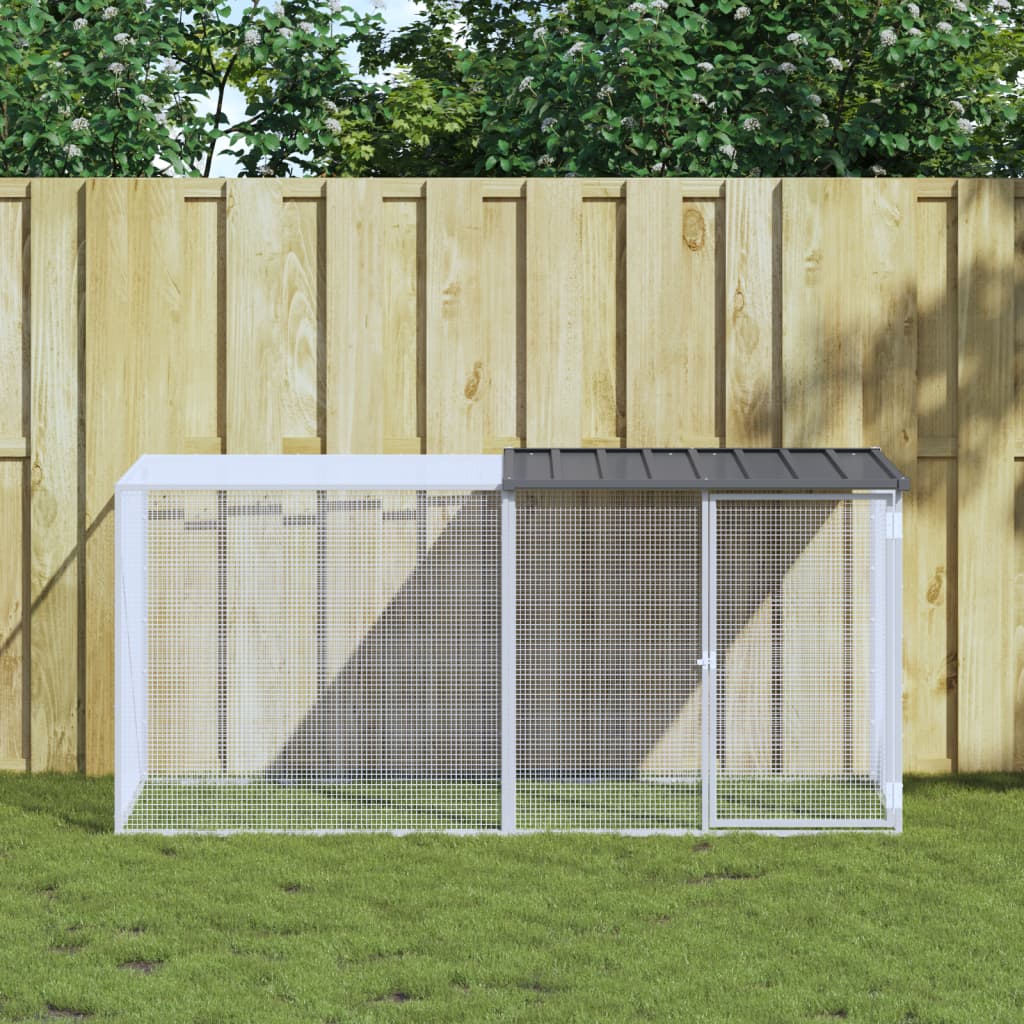 kyllingebur med tag antracit 203x98x90 cm galvaniseret stål billede