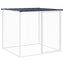 hønsebur med tag 603x98x90 cm galvaniseret stål antracitgrå