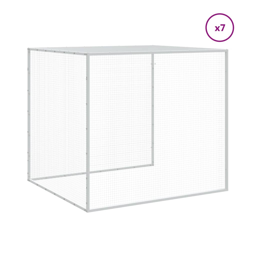 hønsebur med tag 803x98x90 cm galvaniseret stål antracitgrå