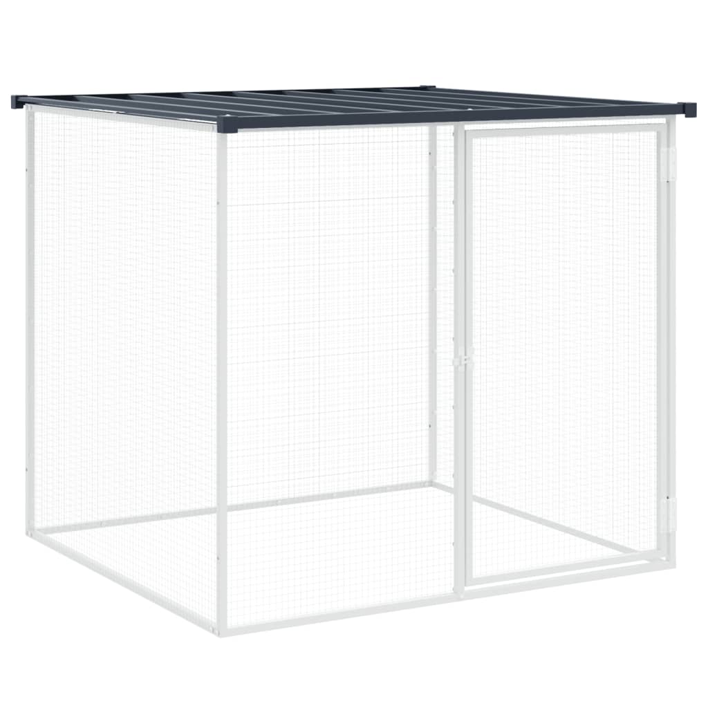 hønsebur med tag 1003x98x90 cm galvaniseret stål antracitgrå