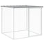 hønsebur med tag 203x98x90 cm galvaniseret stål lysegrå