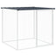 hønsebur med tag 403x98x90 cm galvaniseret stål antracitgrå