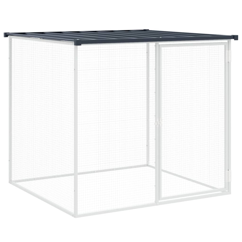 hønsebur med tag 1003x98x90 cm galvaniseret stål antracitgrå