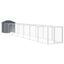 hundehus med tag 117x813x123 cm galvaniseret stål antracitgrå