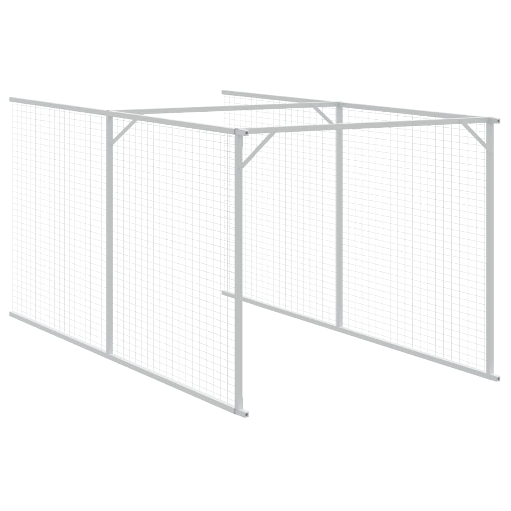 hundehus m. løbegård 110x1017x110 cm galvaniseret stål antracit