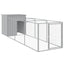 hundehus med løbegård 110x405x110 cm galvaniseret stål lysegrå