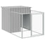hundehus med løbegård 110x405x110 cm galvaniseret stål lysegrå