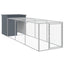 hønsehus med løbegård 110x405x110 cm galvaniseret stål antracit