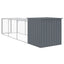 hønsehus med løbegård 110x405x110 cm galvaniseret stål antracit