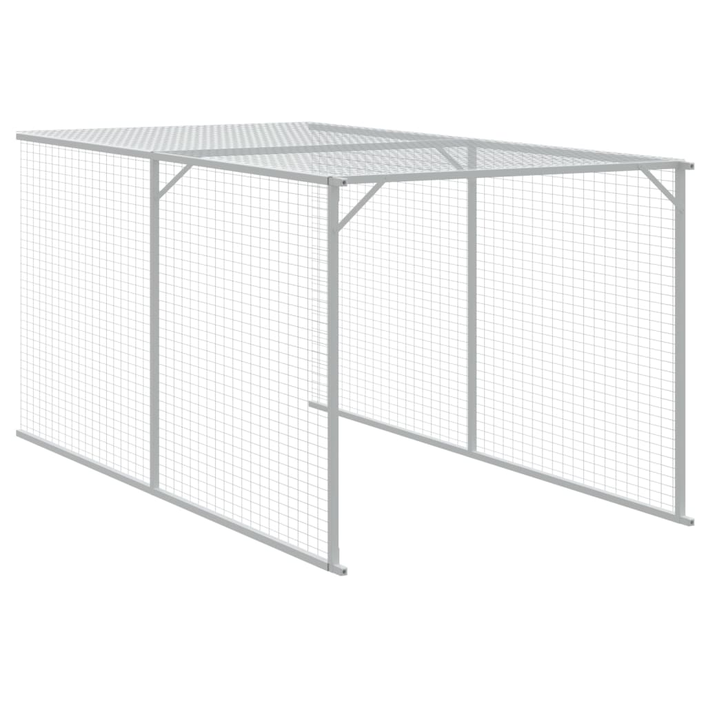 hønsehus med løbegård 110x405x110 cm galvaniseret stål antracit