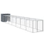 hønsehus med løbegård 110x813x110 cm galvaniseret stål antracit