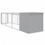hønsehus med løbegård 110x405x110 cm galvaniseret stål lysegrå