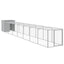 hønsehus med løbegård 110x813x110 cm galvaniseret stål lysegrå