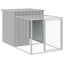 hønsehus med løbegård 110x1017x110 cm galvaniseret stål lysegrå