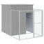 hundehus med løbegård 165x1067x181 cm galvaniseret stål lysegrå