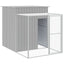hønsehus med løbegård 165x659x181 cm galvaniseret stål lysegrå