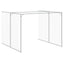 hundehus med løbegård 214x1069x181 cm galvaniseret stål lysegrå