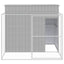 hundehus med løbegård 214x253x181 cm galvaniseret stål lysegrå
