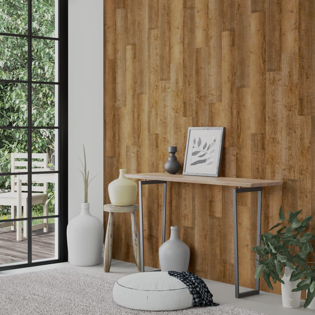 vægpaneler 4,12 m² trælook PVC brun