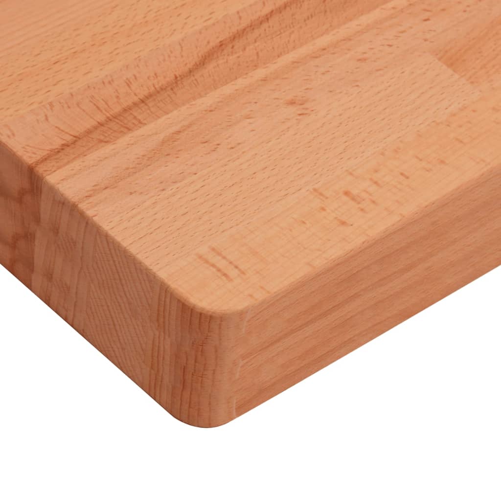bordplade til badeværelse 100x50x4 cm massivt bøgetræ