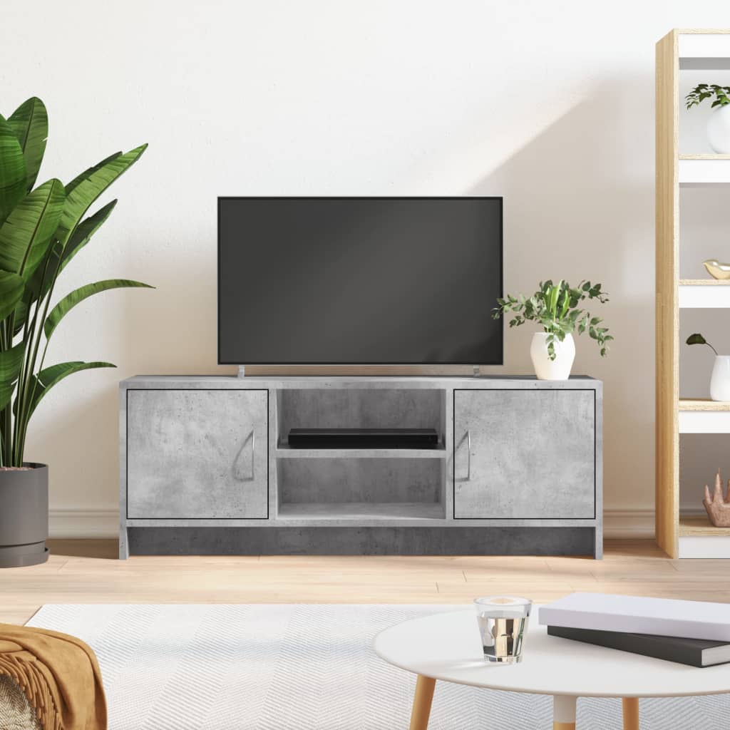 tv-bord 102x30x37,5 cm konstrueret træ betongrå