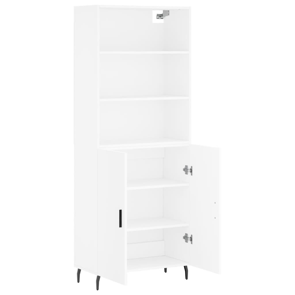 højskab 69,5x34x180 cm konstrueret træ hvid