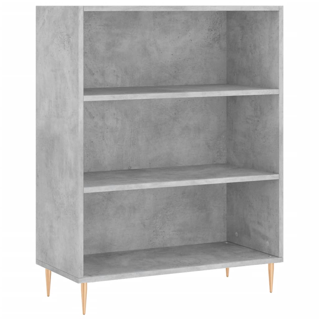 reol 69,5x32,5x180 cm konstrueret træ betongrå