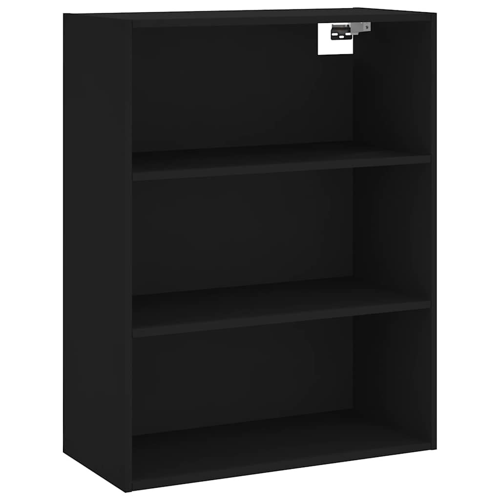 reol 69,5x32,5x180 cm konstrueret træ sort