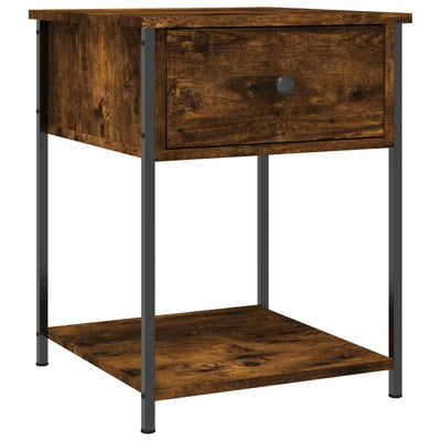 sengebord 44x45x58 cm konstrueret træ røget egetræsfarve