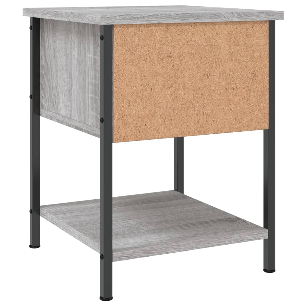 sengebord 2 stk. 34x35,5x45 cm konstrueret træ grå sonoma-eg