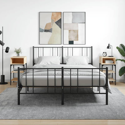 sengeborde 2 stk. 35x34,5x70 cm konstrueret træ sonoma-eg
