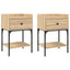 sengeborde 2 stk. 40,5x31x60 cm konstrueret træ sonoma-eg
