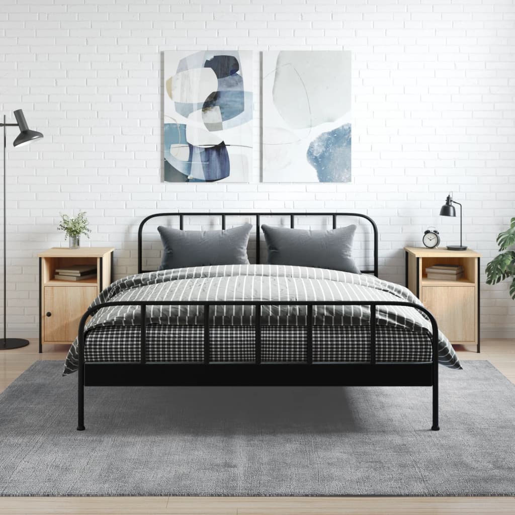 sengeborde 2 stk. 40x42x60 cm konstrueret træ sonoma-eg