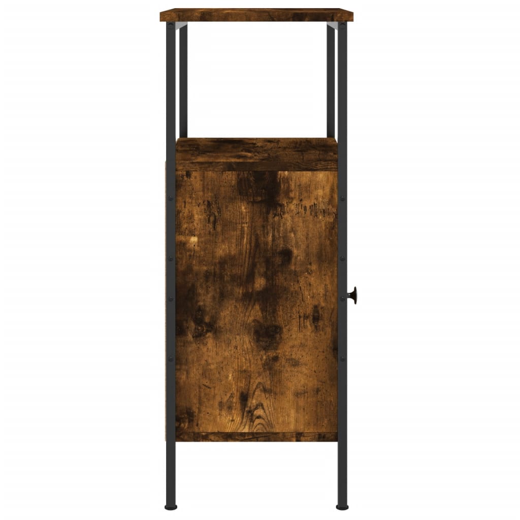 sengebord 41x31x80 cm konstrueret træ røget egetræsfarve