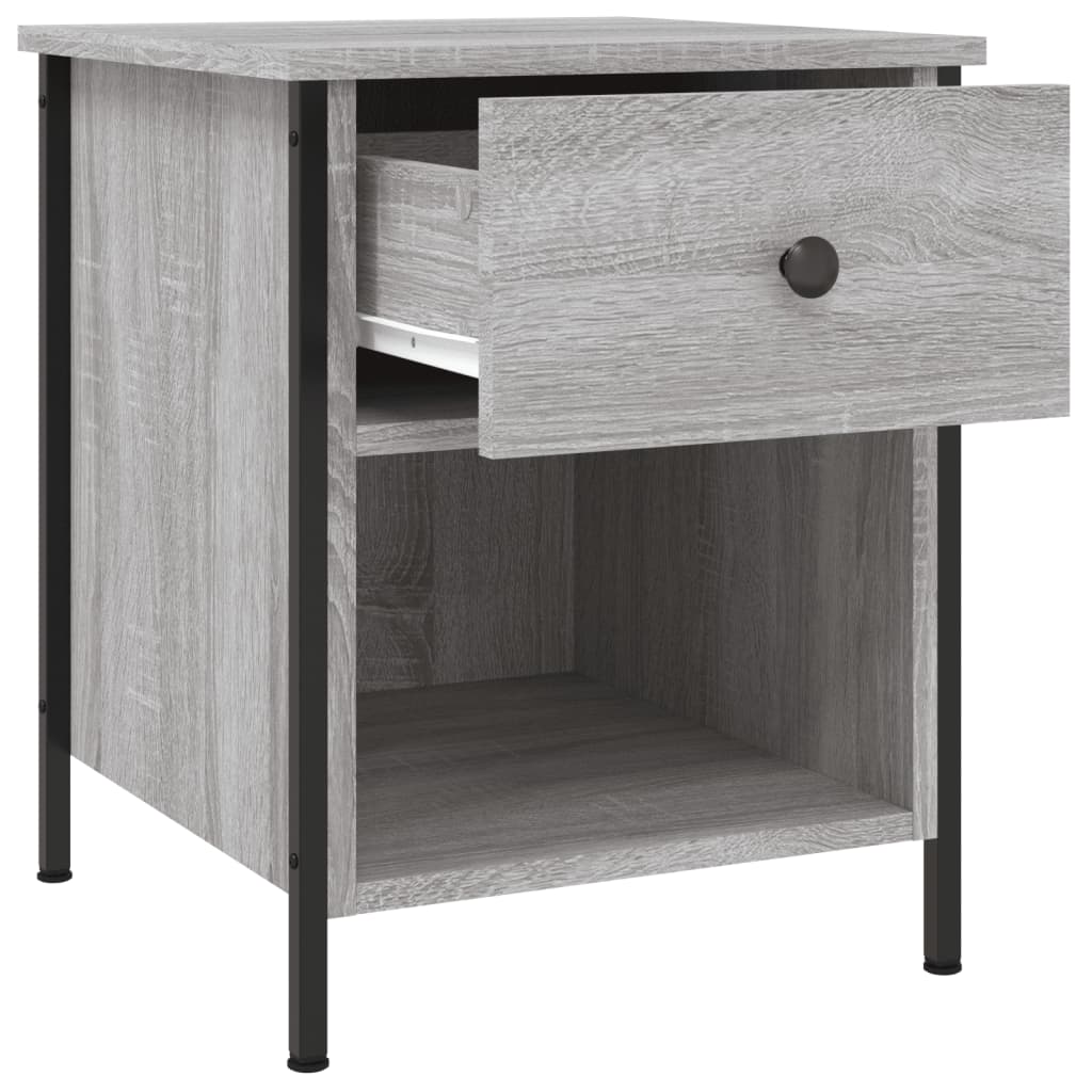 sengeborde 2 stk. 40x42x50 cm konstrueret træ grå sonoma-eg