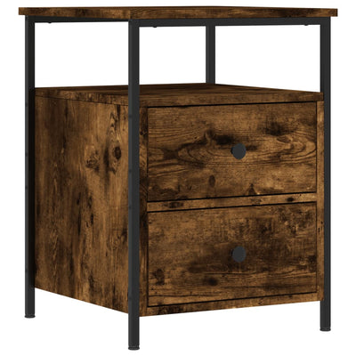 sengebord 44x45x60 cm konstrueret træ røget egetræsfarve