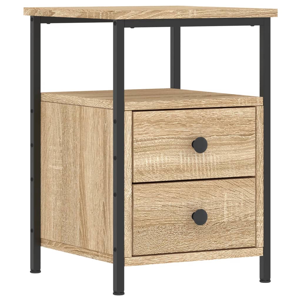 sengebord 34x35,5x50 cm konstrueret træ sonoma-eg