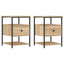 sengeborde 2 stk. 40x42x56 cm konstrueret træ sonoma-eg