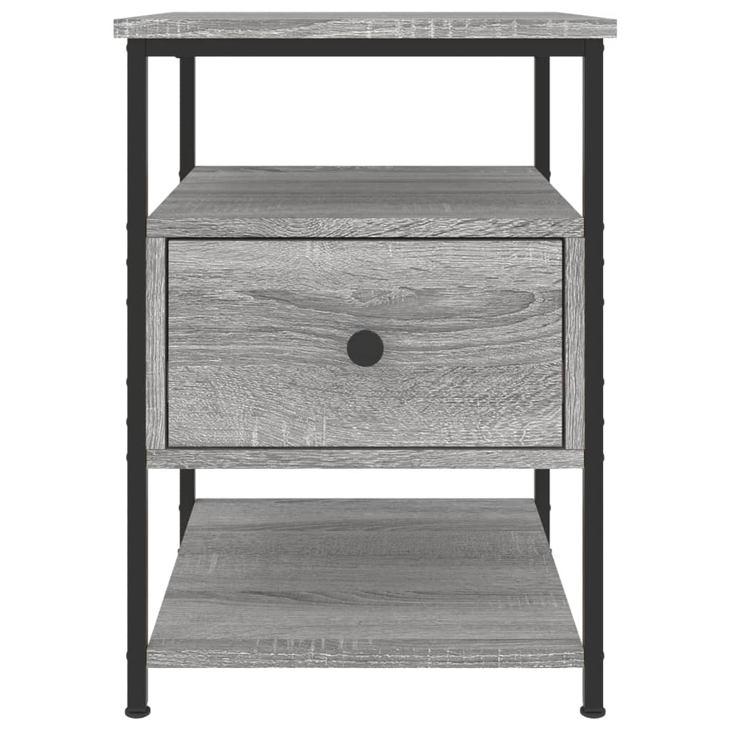 sengeborde 2 stk. 40x42x56 cm konstrueret træ grå sonoma-eg