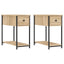 sengeborde 2 stk. 30x60x60 cm konstrueret træ sonoma-eg