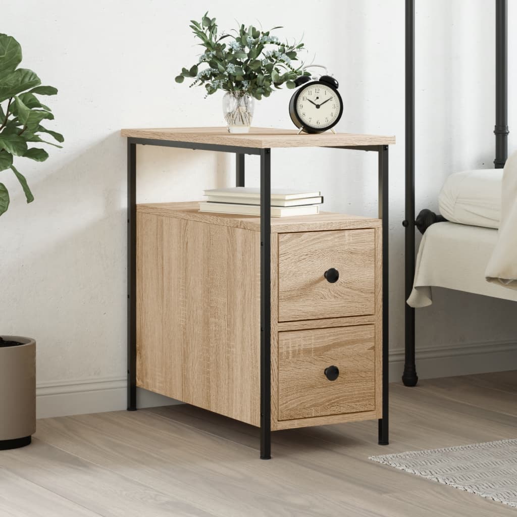 sengebord 30x60x60 cm konstrueret træ sonoma-eg billede