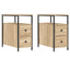 sengeborde 2 stk. 30x60x60 cm konstrueret træ sonoma-eg