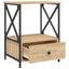 sengeborde 2 stk. 50x41x65 cm konstrueret træ sonoma-eg