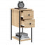 sengeborde 2 stk. 32x42x70 cm konstrueret træ sonoma-eg