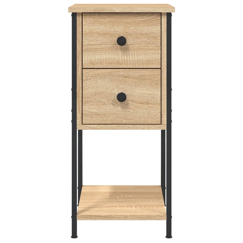 sengeborde 2 stk. 32x42x70 cm konstrueret træ sonoma-eg
