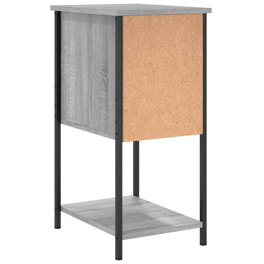 sengeborde 2 stk. 32x42x70 cm konstrueret træ grå sonoma-eg