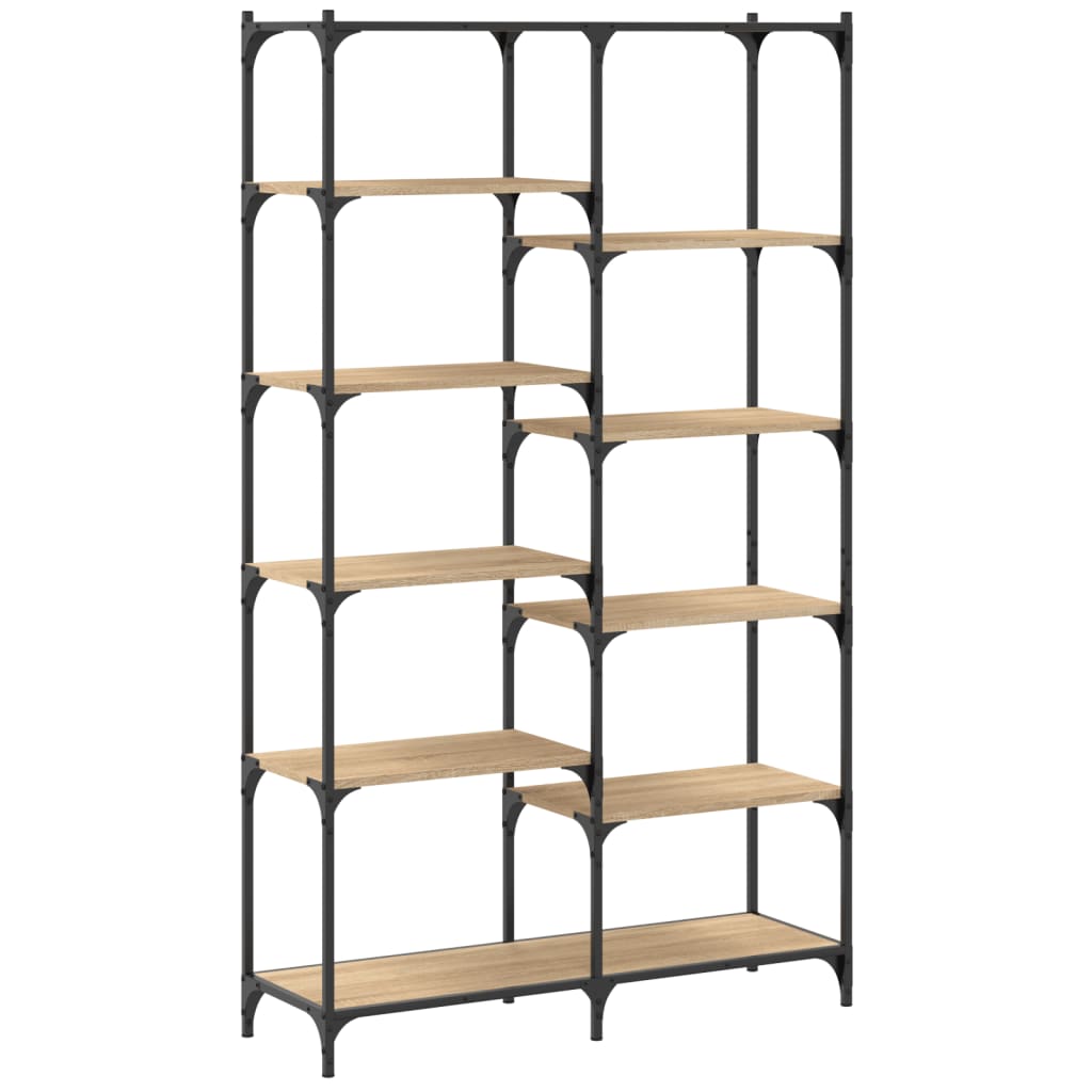 bogreol 100x32x170 cm konstrueret træ og jern sonoma-eg