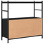 bogreol 80x30x78,5 cm konstrueret træ og jern sort