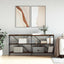 konsolbord 160x30x75 cm konstrueret træ og jern røget sonoma-eg